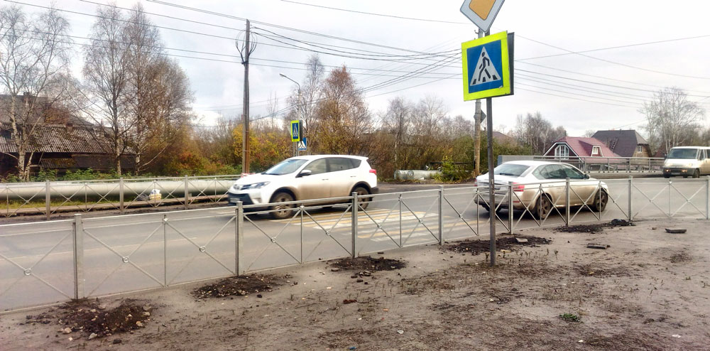 Sovetskaya-Krasnoflotskaya-Perehod Закрытие пешеходного перехода в Соломбале. О халатности и лени чиновников  